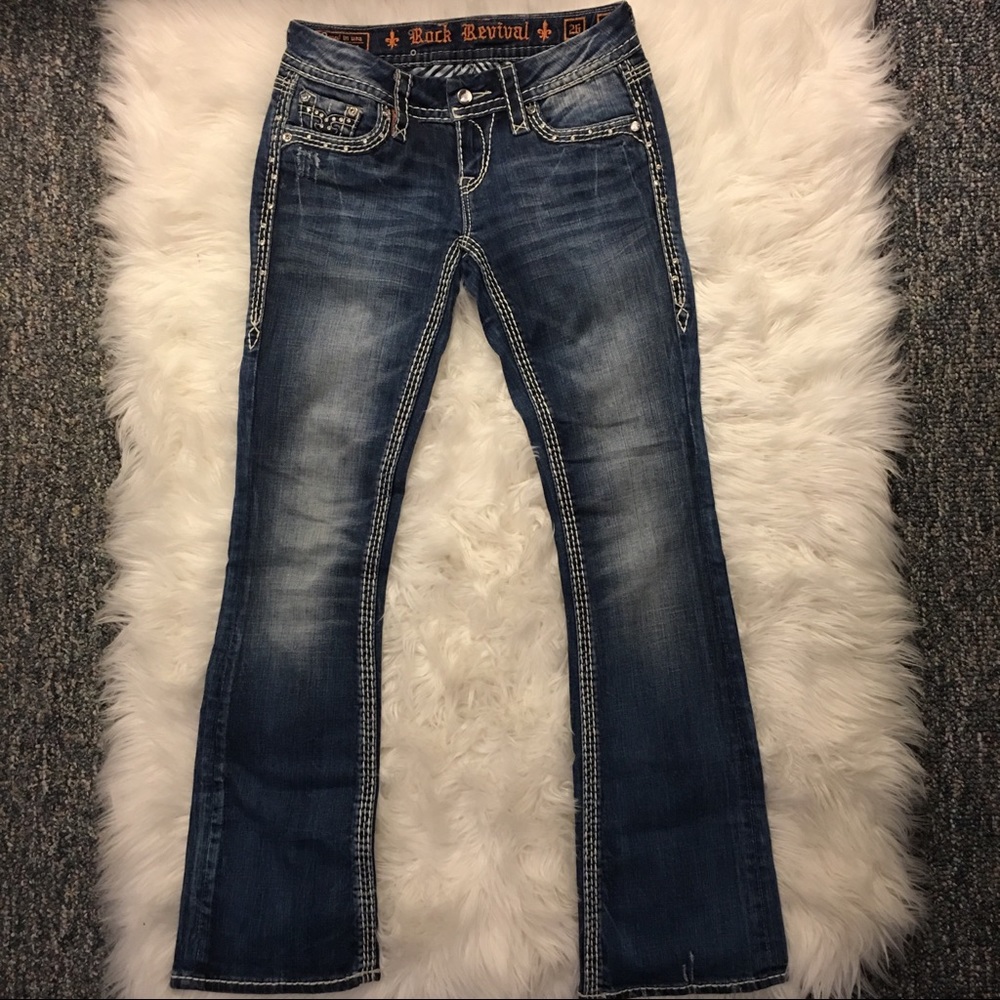 Rock Revival size 26 Kai boot embellished Jeans